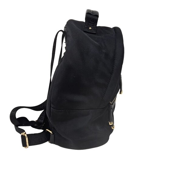 Calvin Klein Mini Back Pack Black Gold Zipper Adjustable Straps Pockets RN54163 main image 5